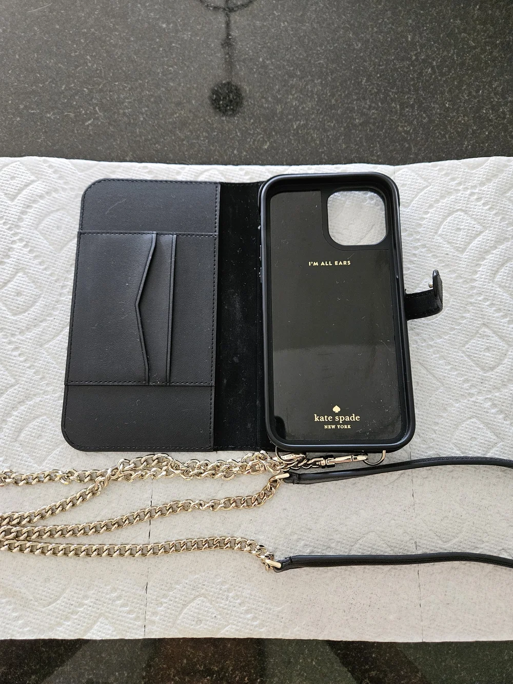 kate spade New York Black Phone Crossbody Wallet